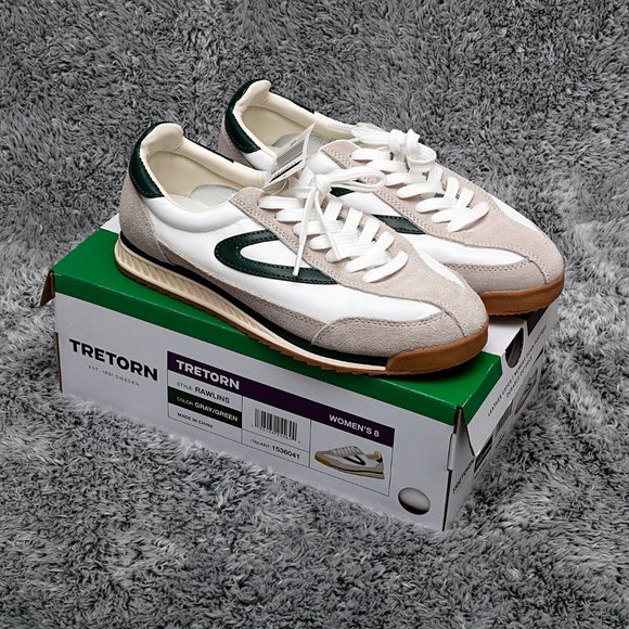 Tretorn RAWLINS 2.0 Style in white gray green Leather upper Memory Foam … - Picture 6 of 14